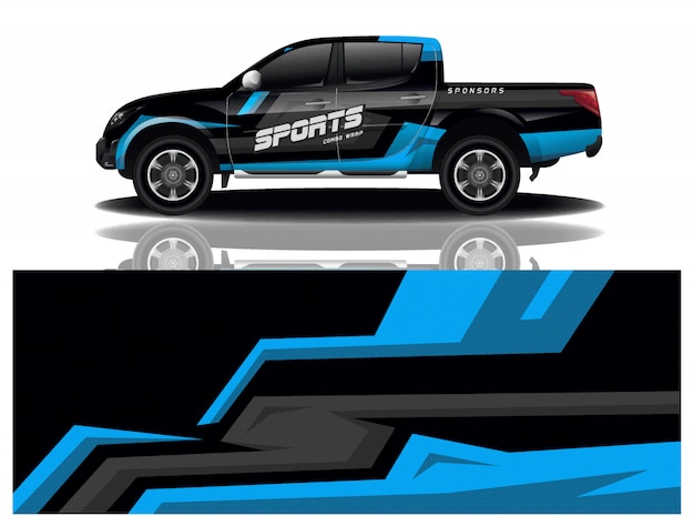 vector de diseño de envoltura de calcomanía de carro de carro
