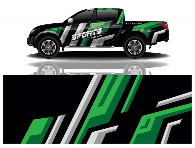 vector de diseño de envoltura de calcomanía de carro de carro