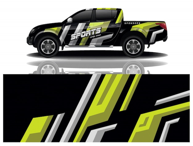 vector de diseño de envoltura de calcomanía de carro de carro