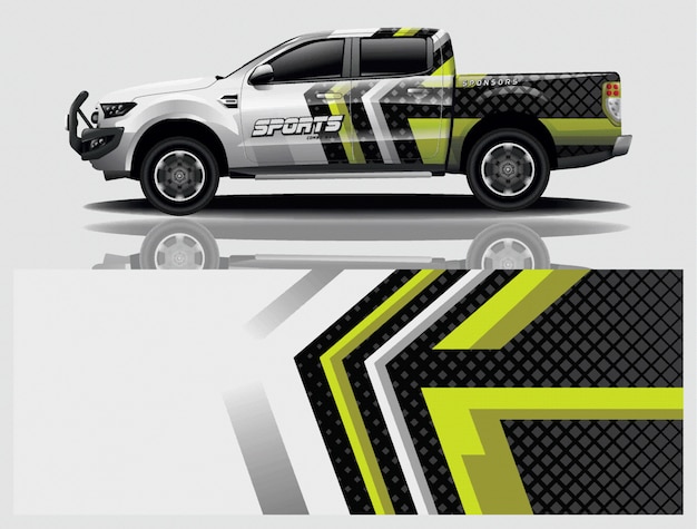 vector de diseño de envoltura de calcomanía de carro de carro