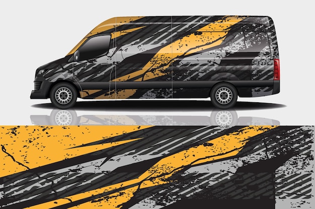 vector de diseño de envoltura de calcomanía de coche deportivo