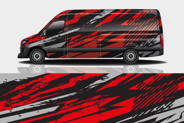 vector de diseño de envoltura de calcomanía de coche deportivo