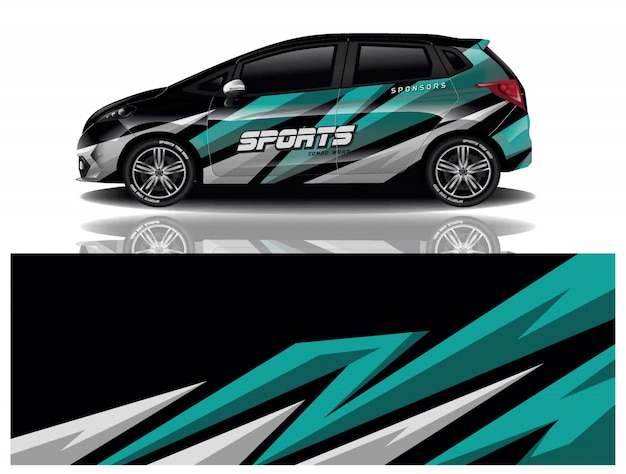 Vector de diseño de envoltura de calcomanía de coche deportivo