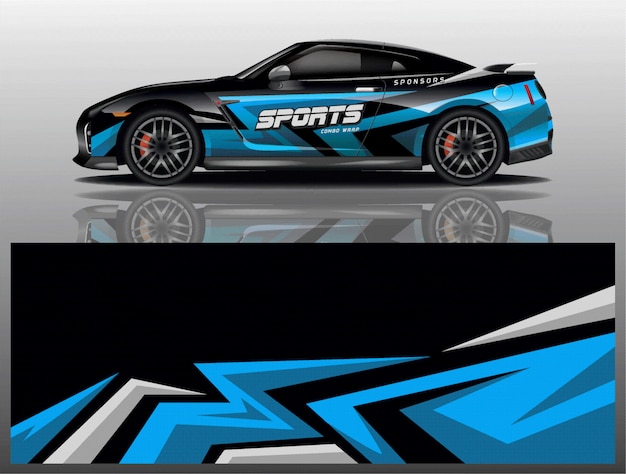 vector de diseño de envoltura de calcomanía de coche deportivo