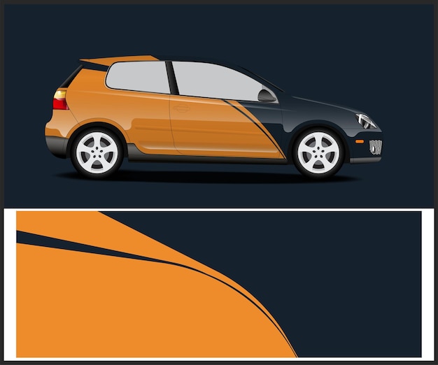 Vector de diseño de envoltura de calcomanía de coche Fondo de carreras de rayas abstractas gráficas