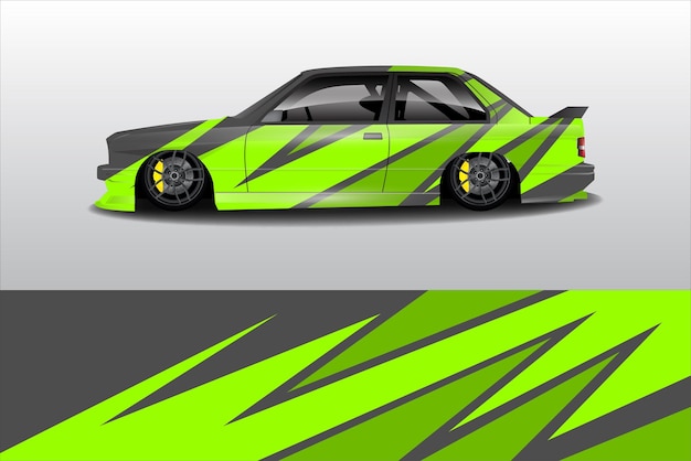 Vector de diseño de envoltura de calcomanía de coche Fondo de carreras de rayas abstractas gráficas