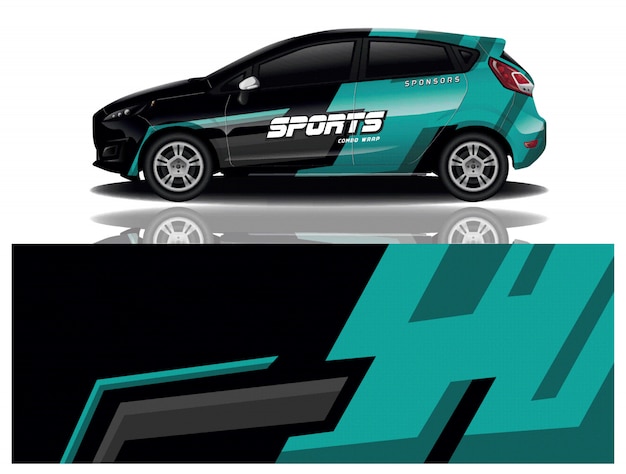 vector de diseño de envoltura de calcomanía de coche