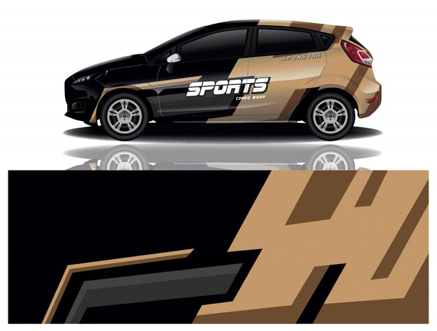vector de diseño de envoltura de calcomanía de coche