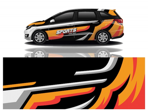 vector de diseño de envoltura de calcomanía de coche