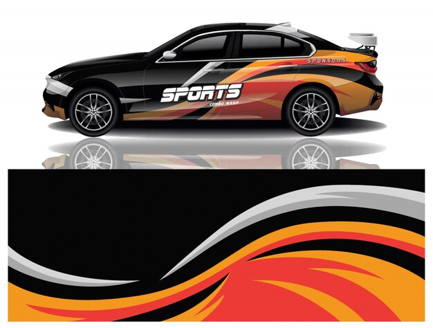 vector de diseño de envoltura de calcomanía de coche
