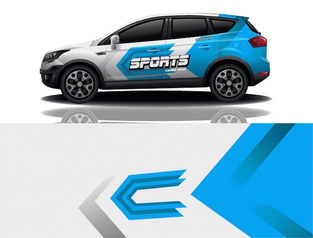 vector de diseño de envoltura de calcomanía de coche