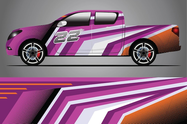 Vector de diseño de envoltura de calcomanía de coche