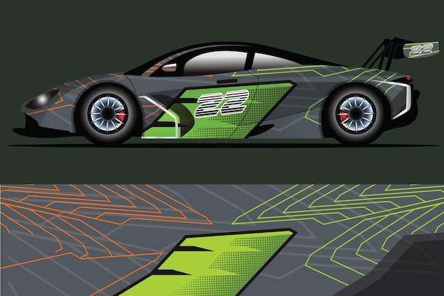Vector de diseño de envoltura de calcomanía de coche
