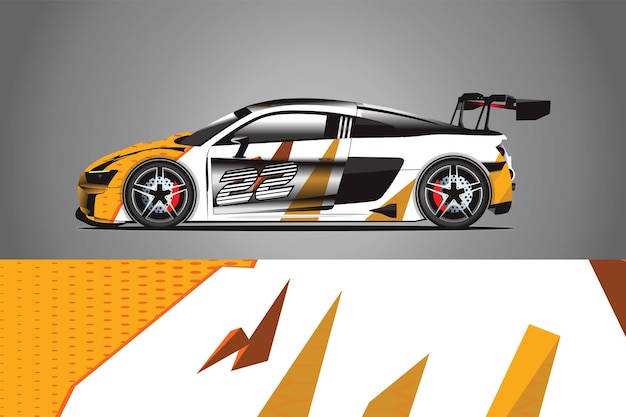 Vector de diseño de envoltura de calcomanía de coche