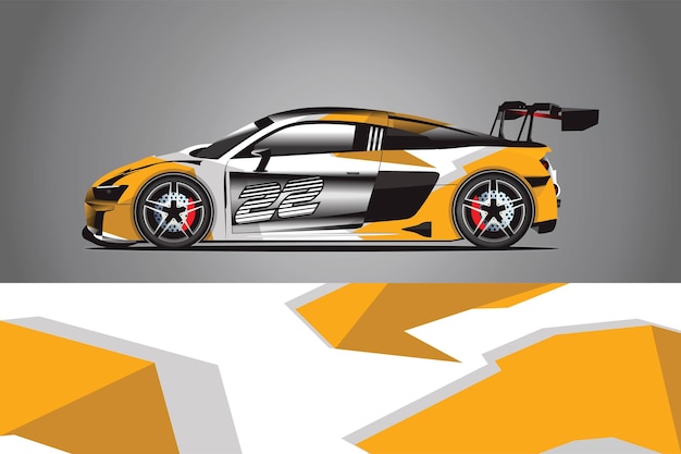Vector de diseño de envoltura de calcomanía de coche