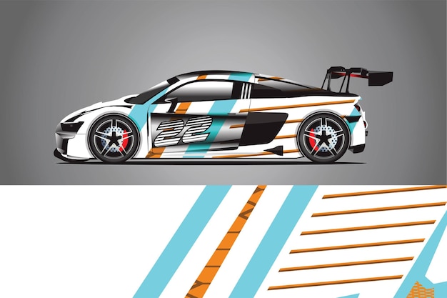 Vector de diseño de envoltura de calcomanía de coche