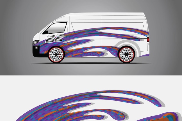 Vector de diseño de envoltura de calcomanía de coche