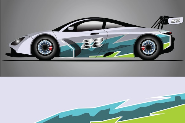 Vector de diseño de envoltura de calcomanía de coche