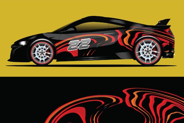 Vector de diseño de envoltura de calcomanía de coche