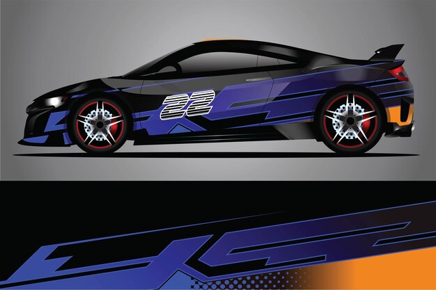 Vector de diseño de envoltura de calcomanía de coche