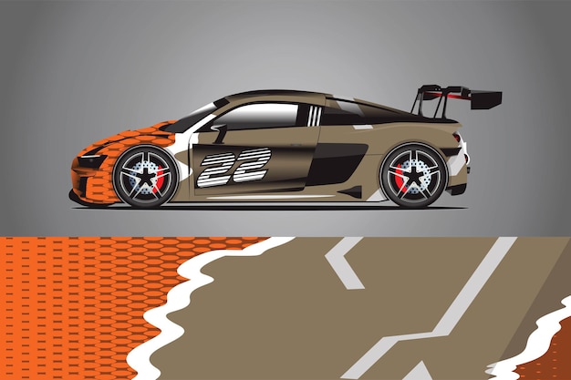 Vector de diseño de envoltura de calcomanía de coche