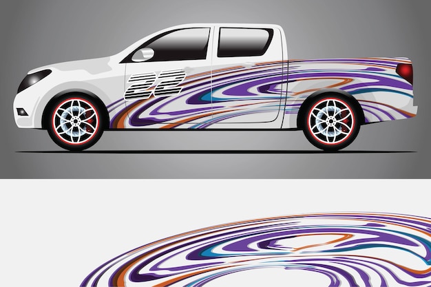 Vector de diseño de envoltura de calcomanía de coche