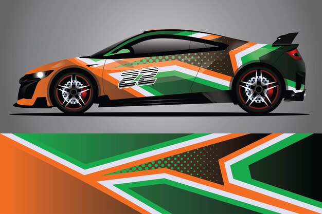 Vector de diseño de envoltura de calcomanía de coche