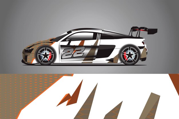 Vector de diseño de envoltura de calcomanía de coche