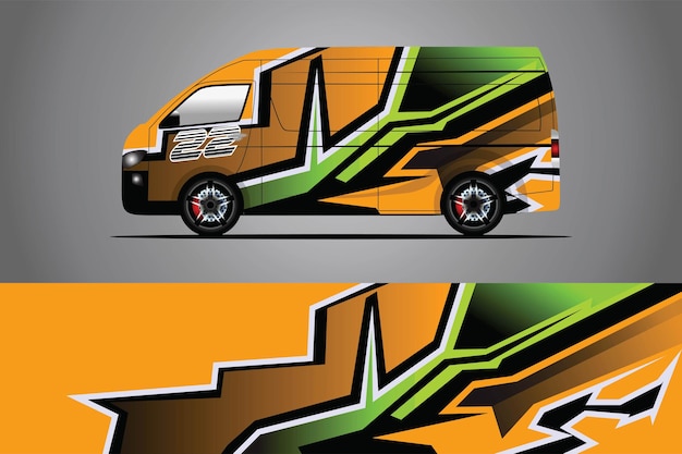 Vector de diseño de envoltura de calcomanía de coche