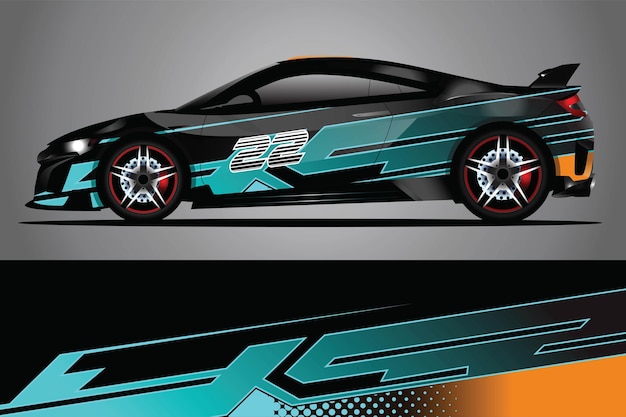 Vector de diseño de envoltura de calcomanía de coche