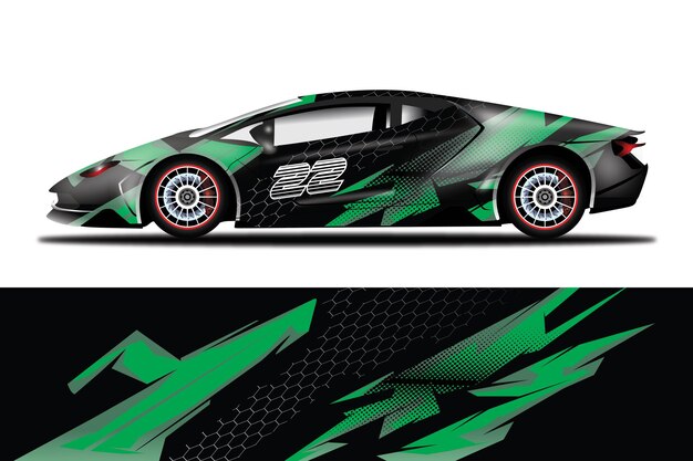 Vector de diseño de envoltura de calcomanía de coche