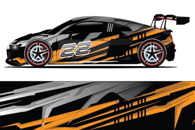 Vector de diseño de envoltura de calcomanía de coche