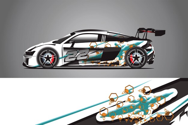 Vector de diseño de envoltura de calcomanía de coche