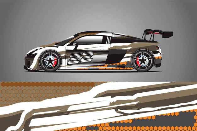 Vector de diseño de envoltura de calcomanía de coche