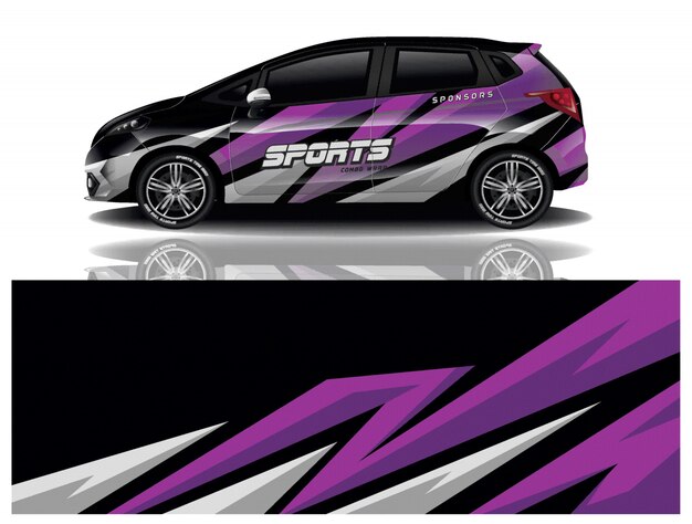 vector de diseño de envoltura de calcomanía de van car