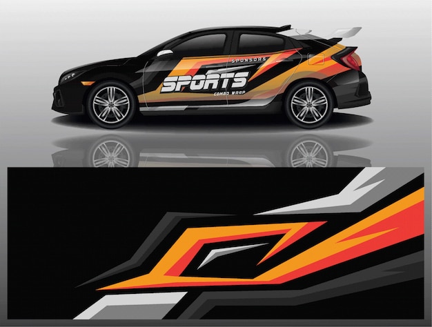vector de diseño de envoltura de calcomanía de van car