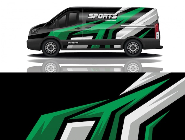 vector de diseño de envoltura de calcomanía de van car