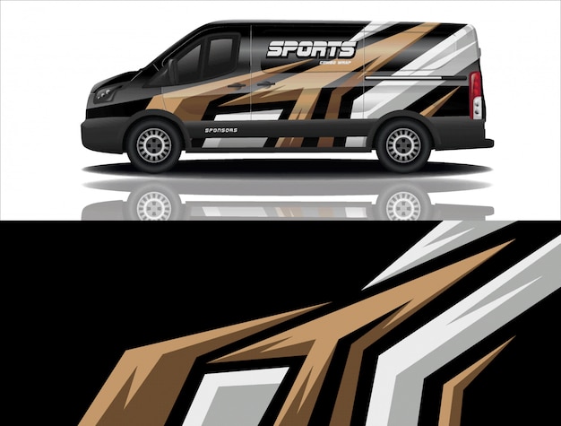 vector de diseño de envoltura de calcomanía de van car