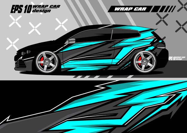 Vector de diseño de envoltura de calcomanías para automóviles