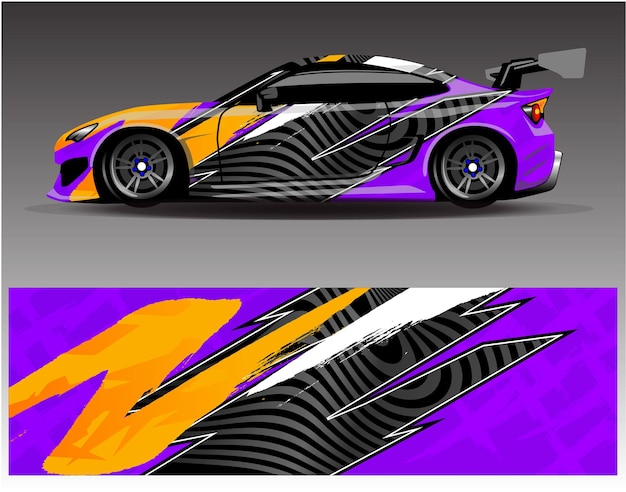 Vector de diseño de envoltura de calcomanías para automóviles