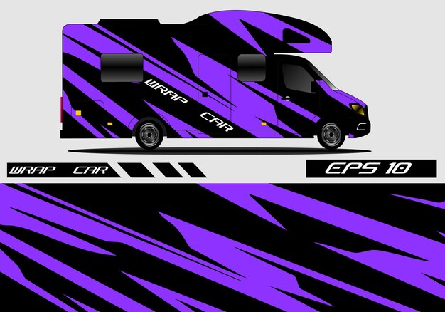 Vector de diseño de envoltura de calcomanías para automóviles