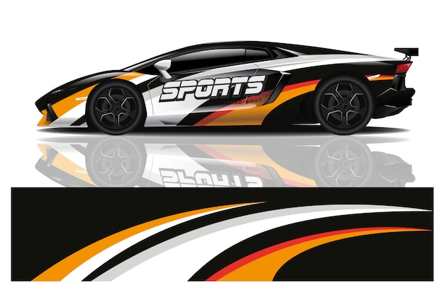Vector de diseño de envoltura de calcomanías deportivas