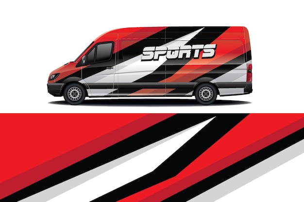 Vector de diseño de envoltura de calcomanías deportivas