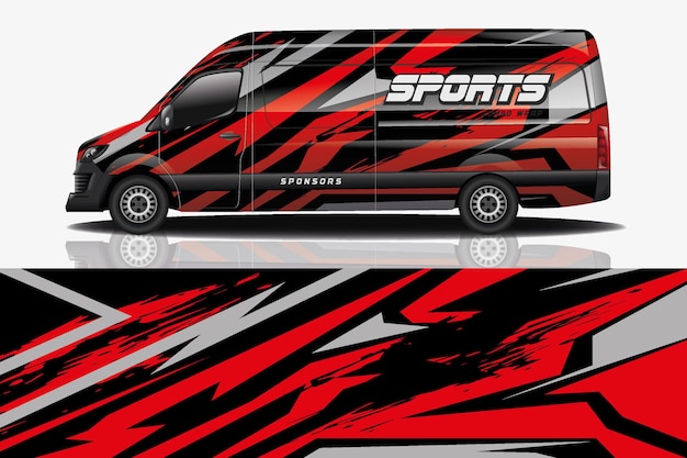 Vector de diseño de envoltura de calcomanías deportivas