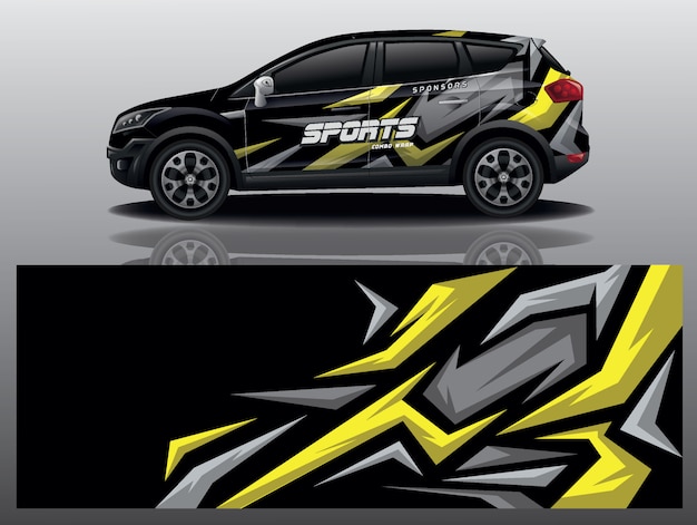 Vector de diseño de envoltura de calcomanías deportivas