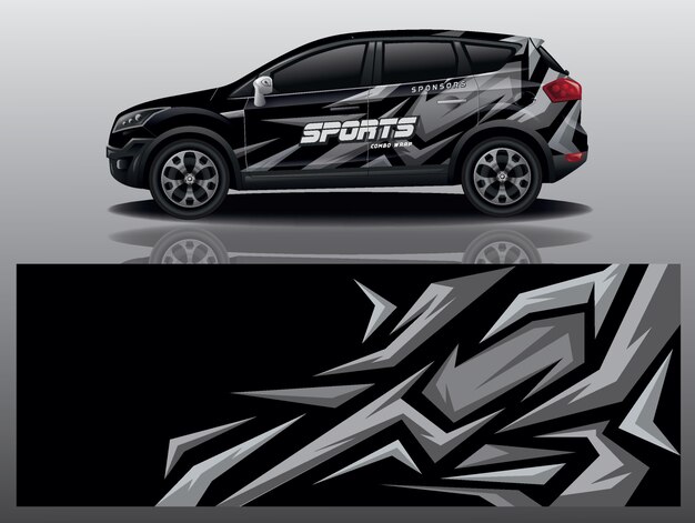 Vector de diseño de envoltura de calcomanías deportivas
