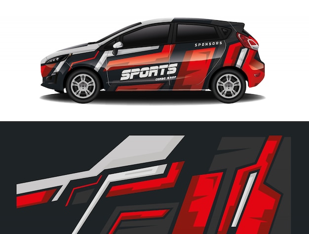 Vector de diseño de envoltura de calcomanías deportivas