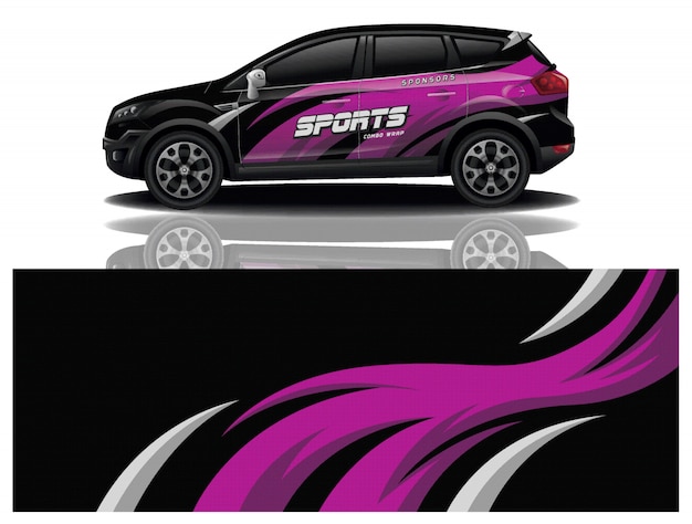 Vector de diseño de envoltura de calcomanías deportivas