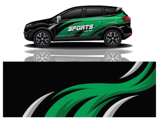 Vector de diseño de envoltura de calcomanías deportivas