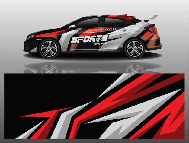 Vector de diseño de envoltura de calcomanías deportivas